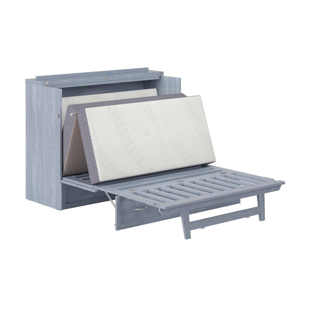Nantucket Driftwood Full Murphy Bed Chest with Upholstered Drawer