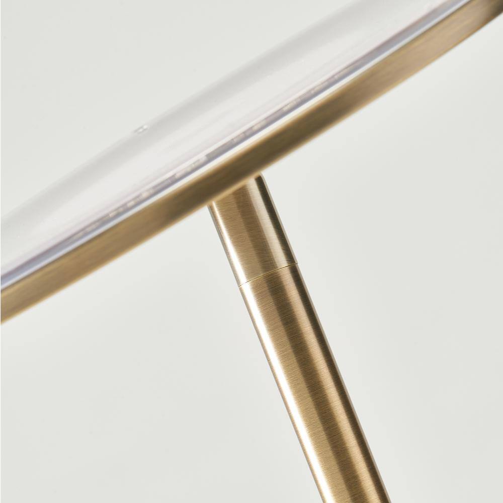 Brass Adjustable LED Torchiere Floor Lamp with 3-Way Switch