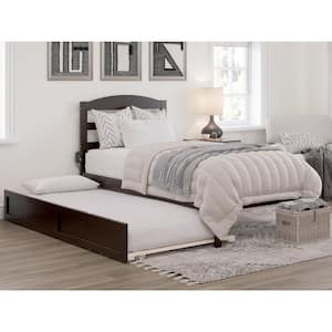 Warren, Solid Wood Platform Bed with Twin Trundle, Twin, Espresso