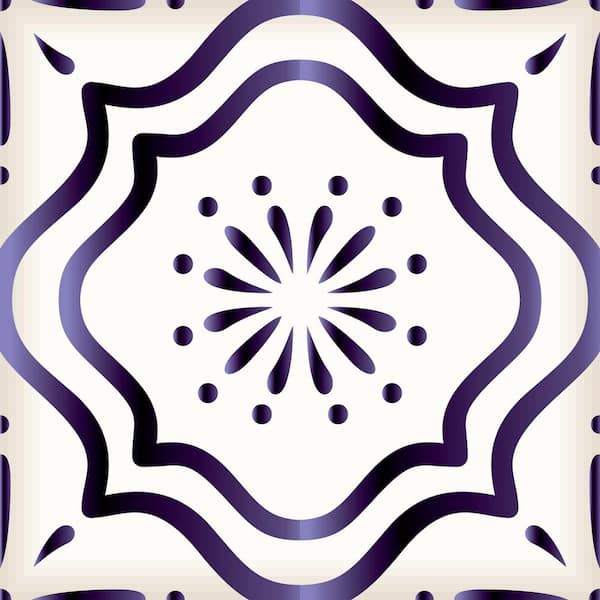 7 in. x 7 in. Purple and Off-White B510 Vinyl Peel and Stick Tile (24 Tiles, 8.17 sq. ft./pack)