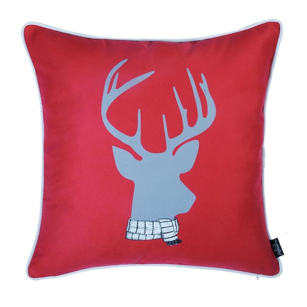 Christmas Pillow Covers 18x18 Set of 2 Red Christmas Decorations Indoor  Home Decor Farmhouse Decorative Throw Pillows for Living Room Xmas Wreath  Deer Winter Holiday Outdoor Sofa Couch Bedroom