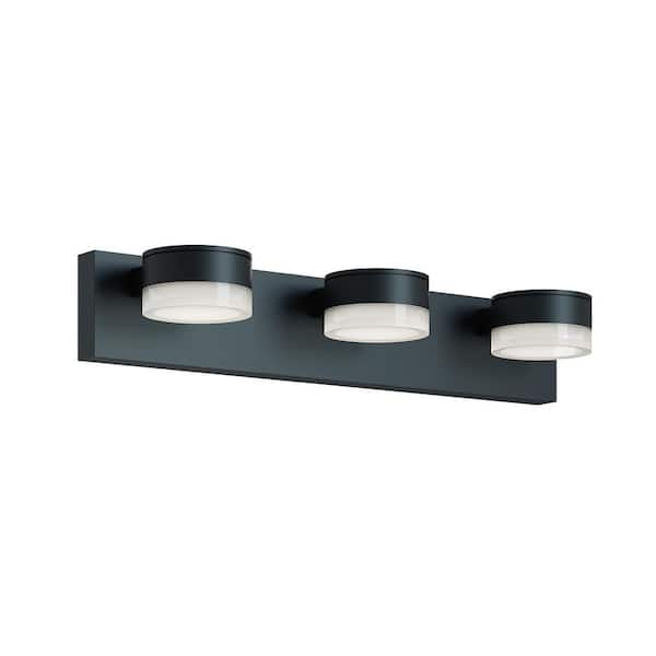 Emma 24 in. 3 Light Black LED Vanity Light
