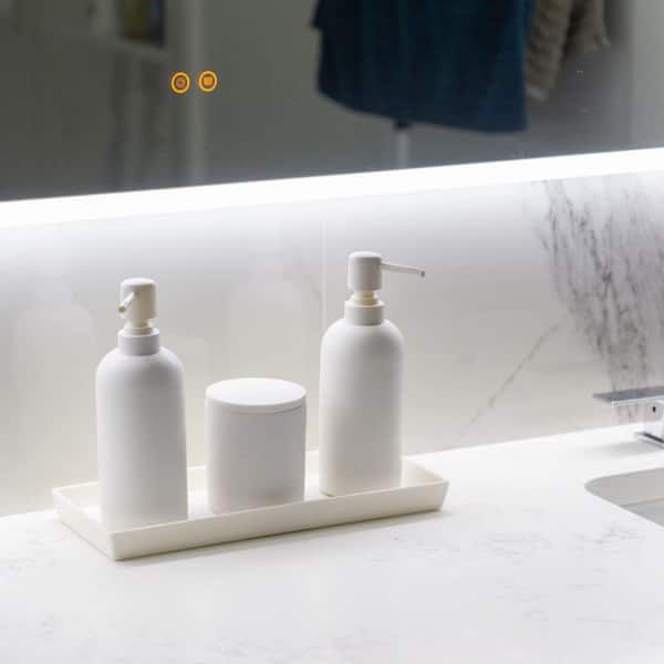 Heagoale Small Silicone Bathroom Vanity Tray Rectangle Soap and Sponge Gray