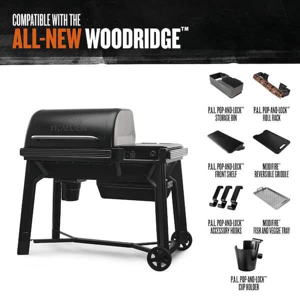 Traeger - Woodridge Wi-Fi Pellet Grill and Smoker in Black