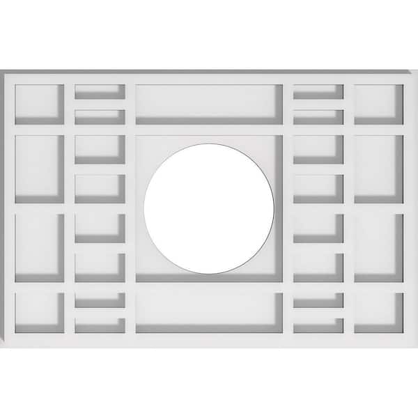 Ekena Millwork 16 in. x 10.62 in. x 1 in. Beaux Architectural Grade PVC Contemporary Ceiling Medallion