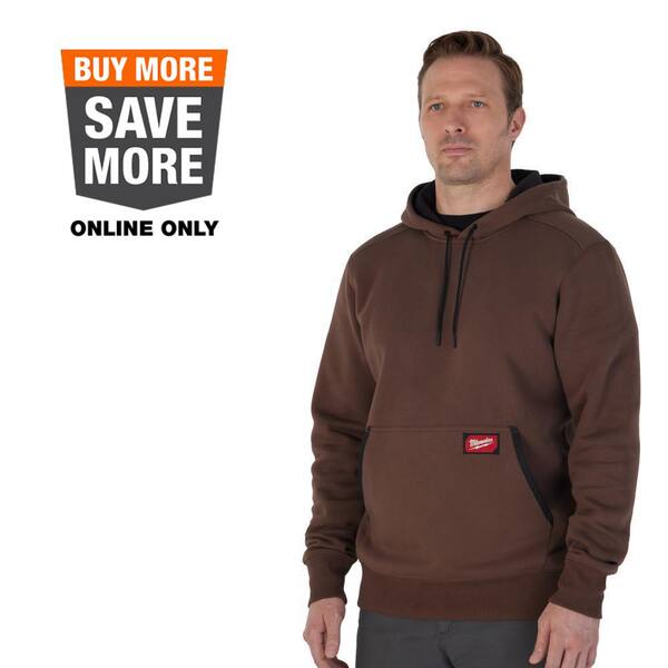 Milwaukee 351BR 2X Midweight Pullover Hoodie Brown 2x