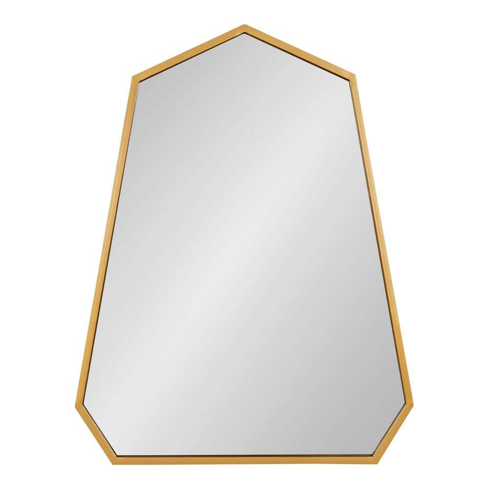 Hammell 23" x 30" Gold Geometric Heptagon Wall Mirror