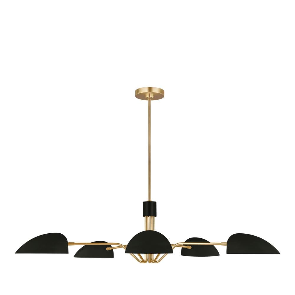 Midnight Black Steel 5-Light Sputnik Chandelier