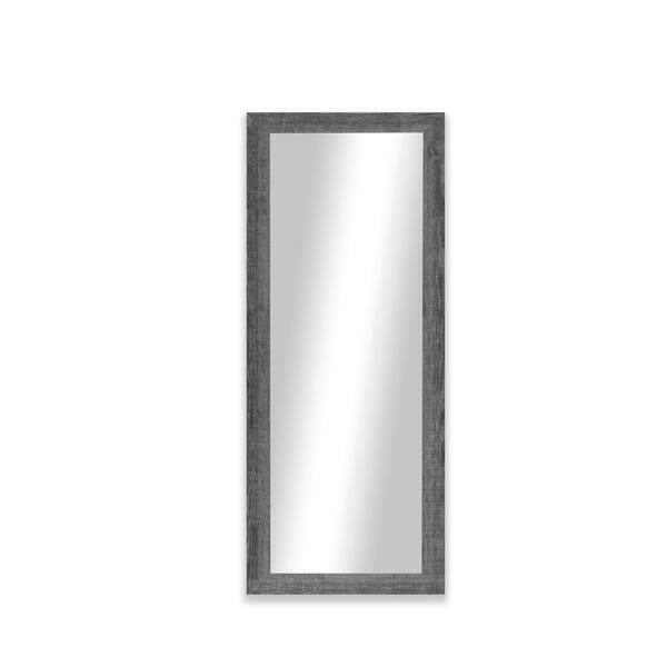 Unbranded Modern Rustic ( 62 in. W x 39.5 in. H ) Wooden Grey Rectangular Wall Mirror