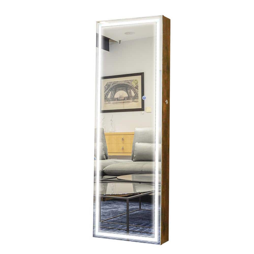 14.3 in. W x 43.30 in H Wall Jewelry Mirror, Wall/Door Mount Jewelry Armoir