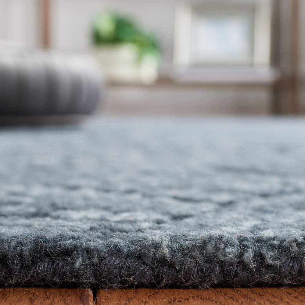 Dark Gray Hand-Tufted Wool Medallion Area Rug 3' x 5'