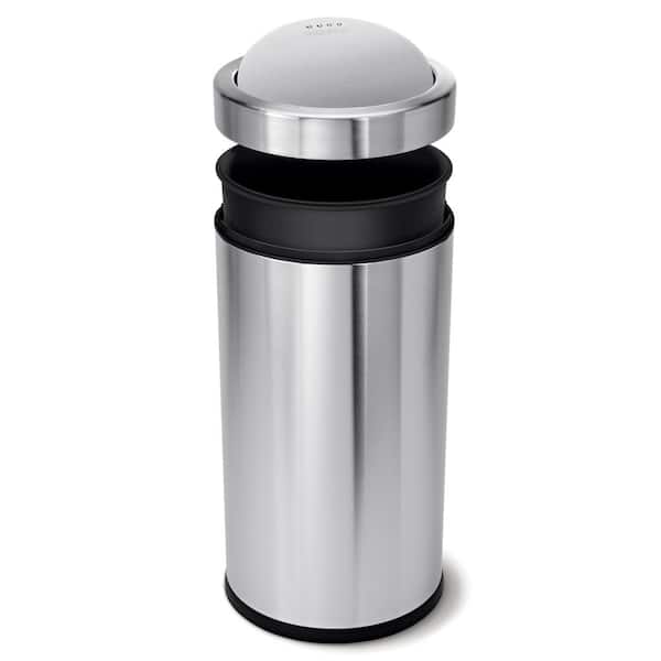 simplehuman Stainless Steel 14.5 gal. Rectangular Trash Can with Liner  Pocket