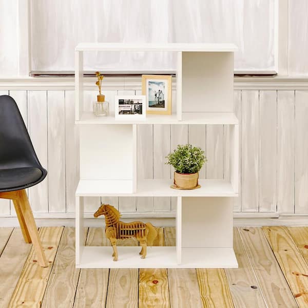 Way Basics Madison 3 Shelf 11.2 x 32.1 x 44.8 Pearl White zBoard Bookcase, Room Divider, Storage Shelf