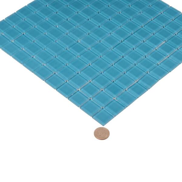 Apollo Tile Sky Blue 4 in. x 5 in. Polished Glass Mosaic