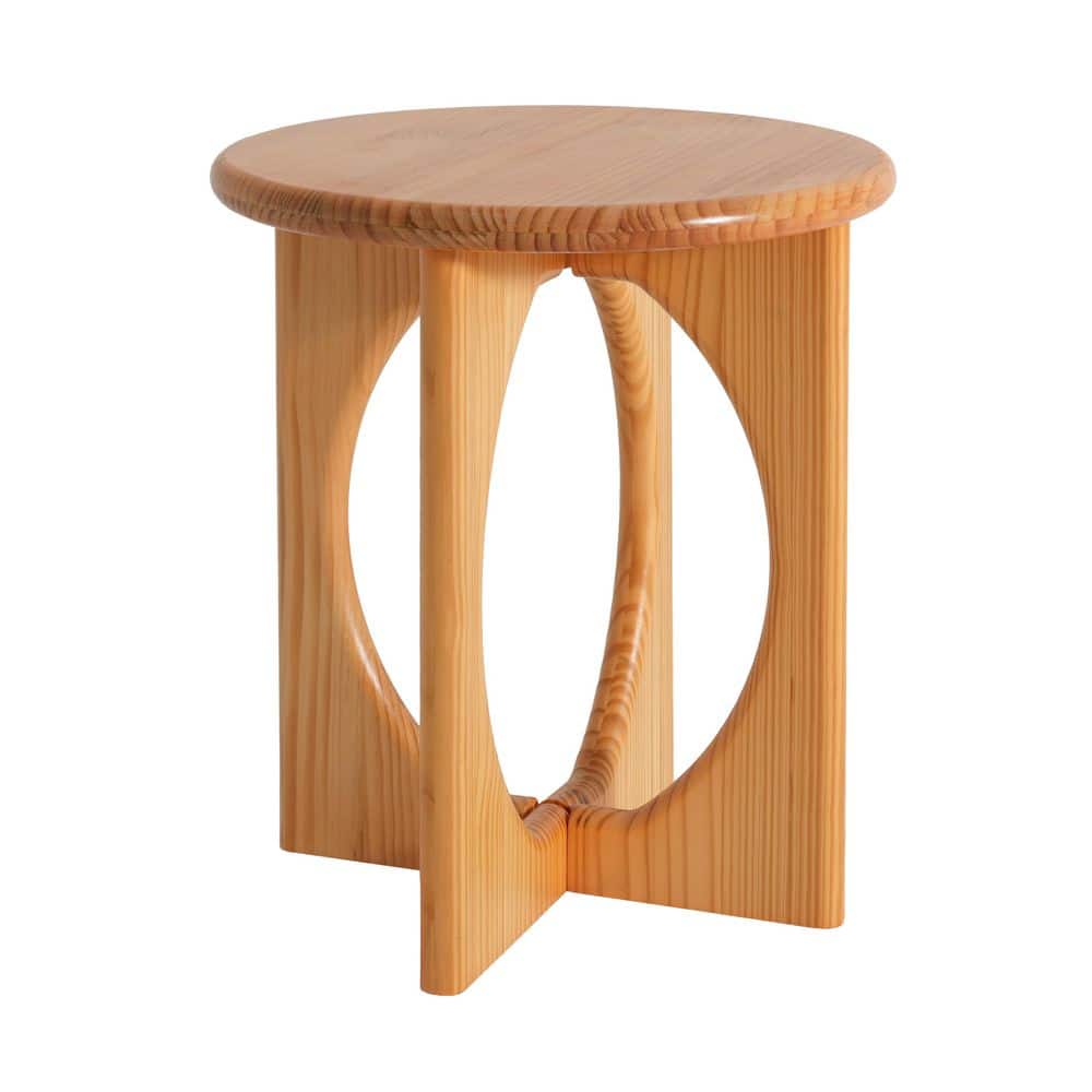 Hugh 17.72 in. Brown Round Wood Top Cross-Leg End Table, Natural price history on PriceWatchPro