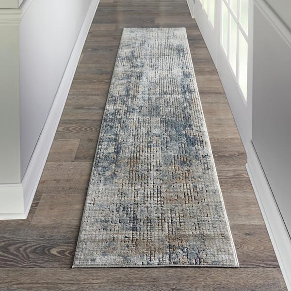 Concerto Blue/Beige 2 ft. x 10 ft. Abstract Modern Kitchen Runner Area Rug