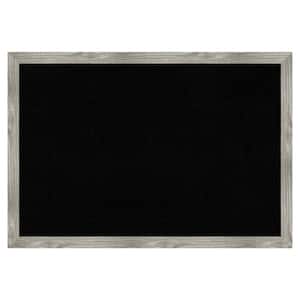 Dove Greywash Square Framed Black Corkboard 39 in. x 27 in. Bulletine Board Memo Board