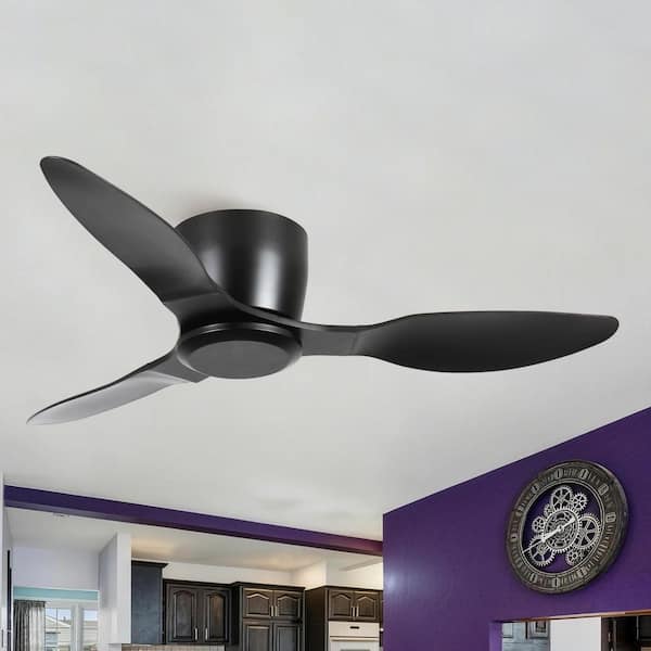 42 in. Indoor Black 6 Speeds Ceiling Fan with Remote and Timer and Quiet Reversible DC Motor