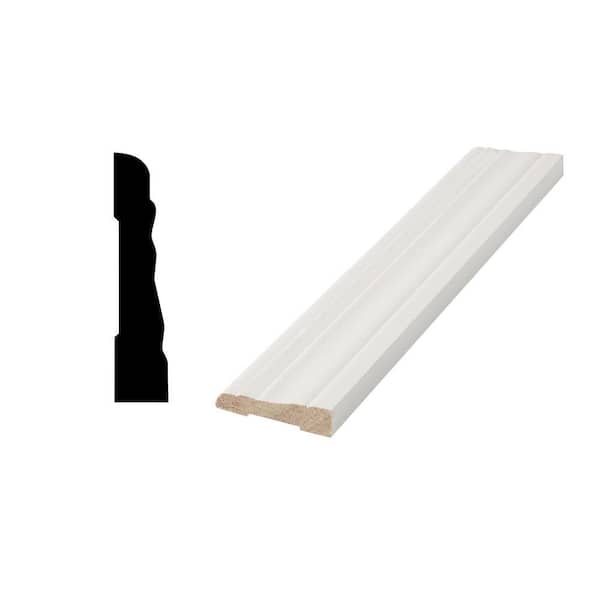Woodgrain Millwork WG 668 - 1/2 in. x 2-1/4 in. Primed Finger-Jointed Base Moulding