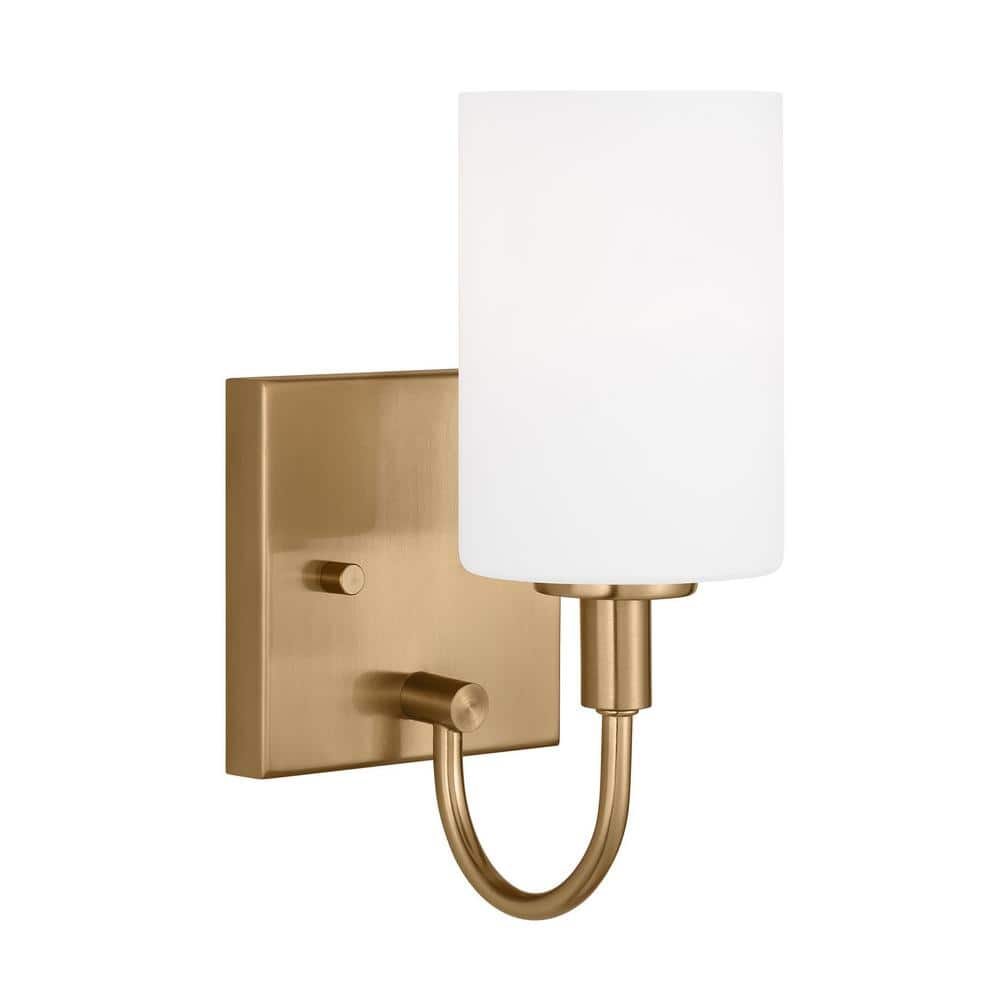 Satin Brass Oak Moore Dimmable 1-Light Bath Sconce