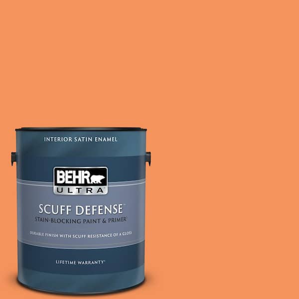 BEHR ULTRA 1 gal. #240B-5 Candied Yam Extra Durable Satin Enamel Interior Paint & Primer