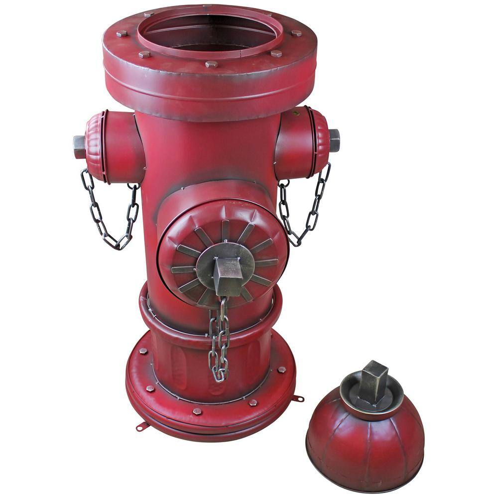 Grande Red Vintage Metal Fire Hydrant Garden Statue