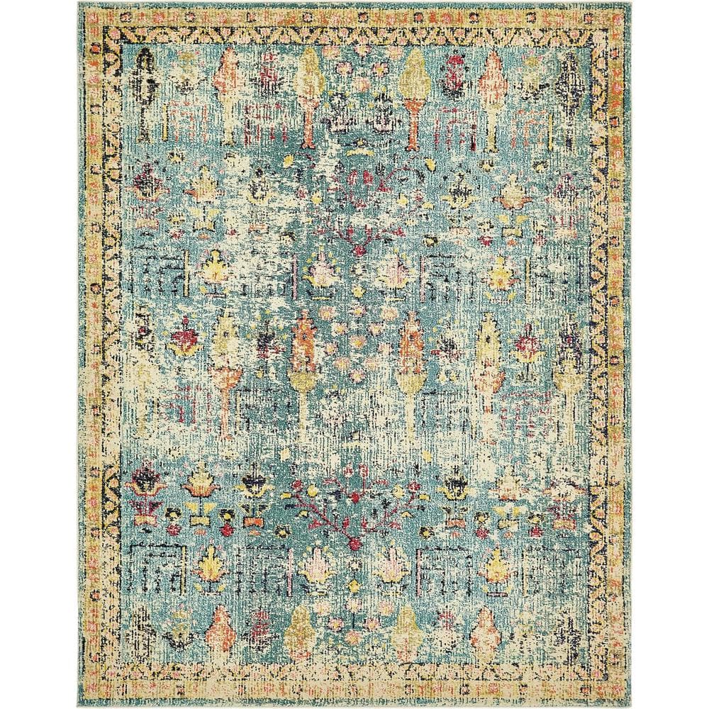 Monterey Blue 8' x 10' Stain-Resistant Polypropylene Rug