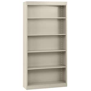 Welded Freestanding Steel Bookcase ( 36 in. W x 72 in. H x 12 in. D ) Freestanding Cabinet in Putty