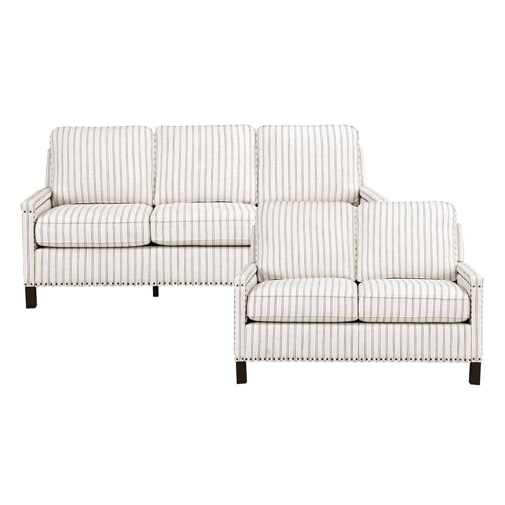 Boone 78 in. W Straight Arm Textured Fabric Rectangle 2-Piece Living Room S