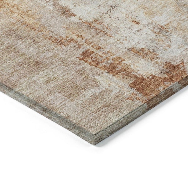 Chantille Machine Washable Indoor/Outdoor Abstract ACN2171 Copper 8 ft. x 8 ft. Area Rug
