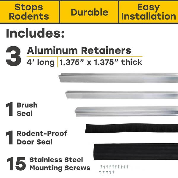 Xcluder X2 Rodent Proof 12 Ft X 1 375 In X 1 375 In Pest Control Retainer Garage Door Seal Kit 162973 The Home Depot