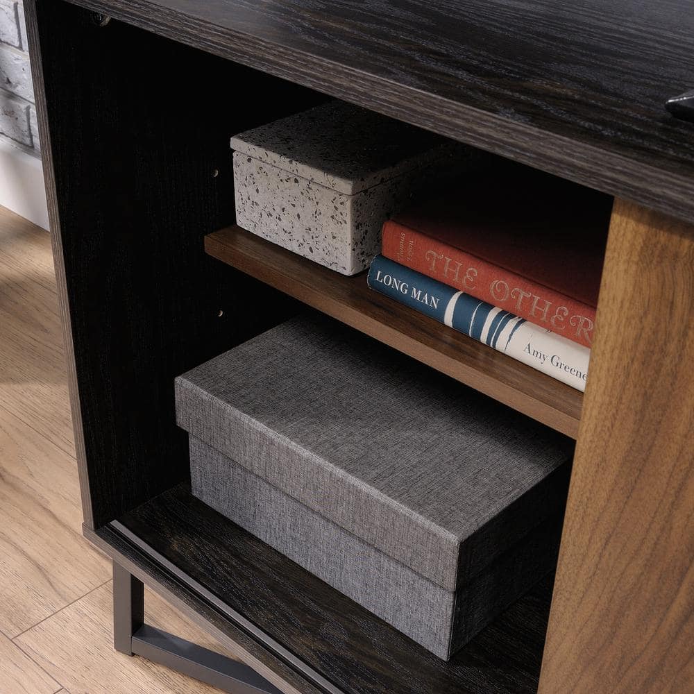 Canton Lane 60" Industrial Brew Oak TV Stand with Sliding Door