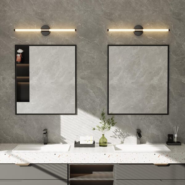 Modern 1-Light Black Dimmable Wall Sconce with White Plastic Shade