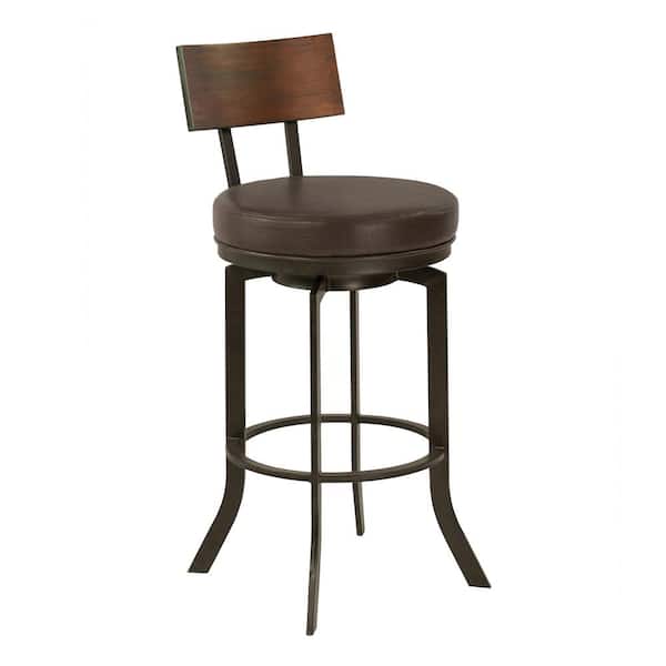 Armen Living Ojai 26 in. Brown Bar Stool