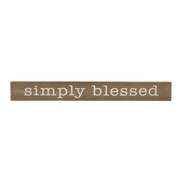 PARISLOFT Simply Blessed Wood Block Decorative Sign SG2224 The Home Depot