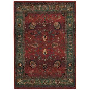Kaiden Red/Green 4 ft. X 6 ft. Floral Area Rug