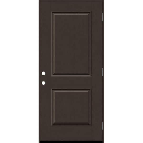 Steves & Sons Regency 36 in. x 80 in. 2P Squaretop LHOS Hickory Stain Fiberglass Prehung Front Door with 6-9/16 Jamb