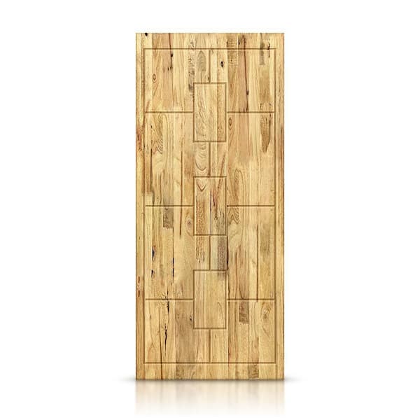 CALHOME 24 in. x 80 in. Hollow Core Weather Oak Stained Pine Wood Interior Door Slab
