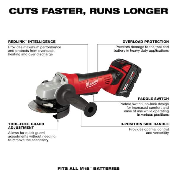 Milwaukee M18 18V Lithium-Ion Cordless 4-1/2 in. Cut-Off Grinder