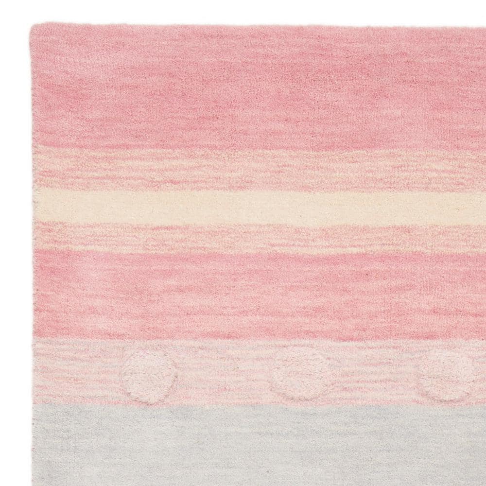 Hand-Tufted Light Blue Wool Rectangular Kids Area Rug 5' x 8'