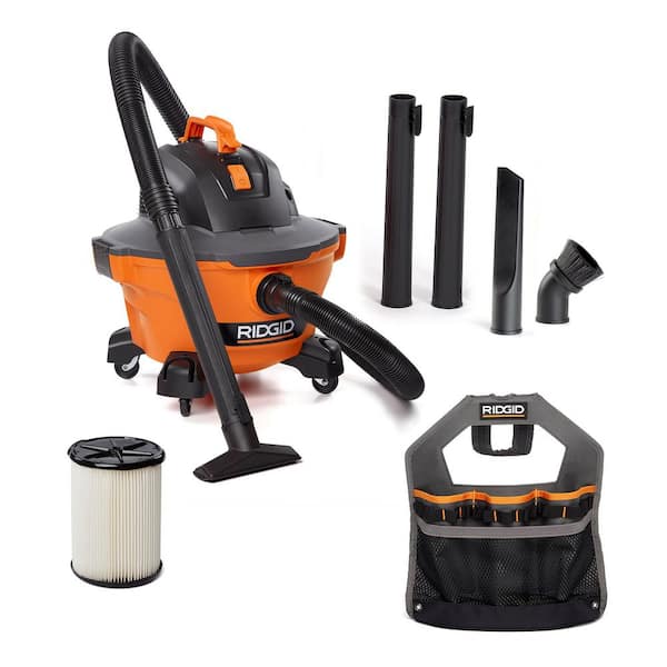 6 Gal. 3.5 Peak HP NXT Shop Vacuum HD06001 Wet Dry Vac with Filter, Locking Hose, Attachments and Accessory Storage Bag RIDGID