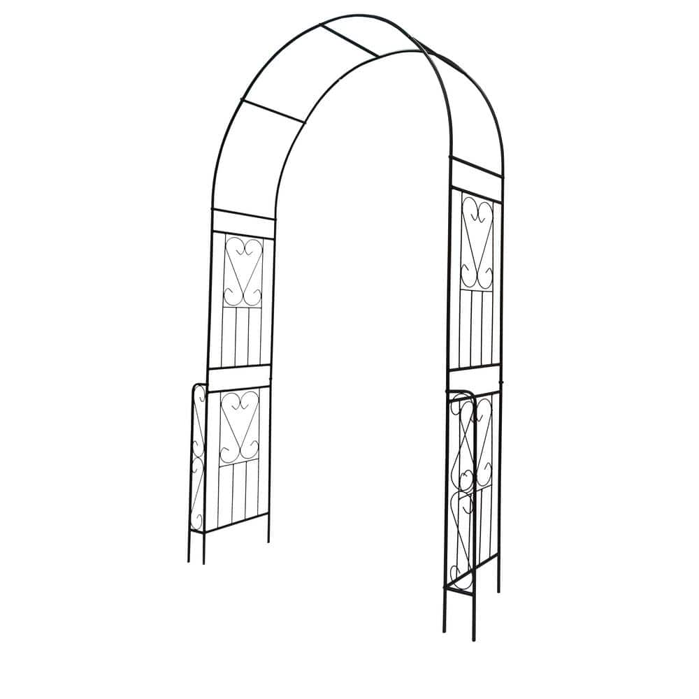 94.5 in. Metal Garden Arbor Trellis, Outdoor Flower Arch Support, Rustproof