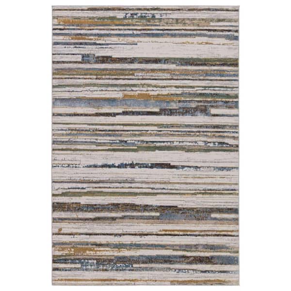 Fioro Multicolor/Cream 6 ft. 7 in. x 9 ft. 6 in. Stripes Indoor Area Rug