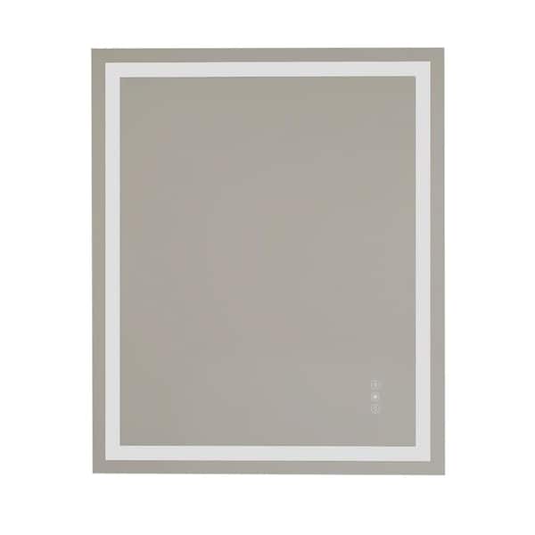 JimsMaison 24 in. W x 36 in. H Medium Rectangular Frameless LED Anti-Fog Dimmable Wall-Mounted Bathroom Vanity Mirror