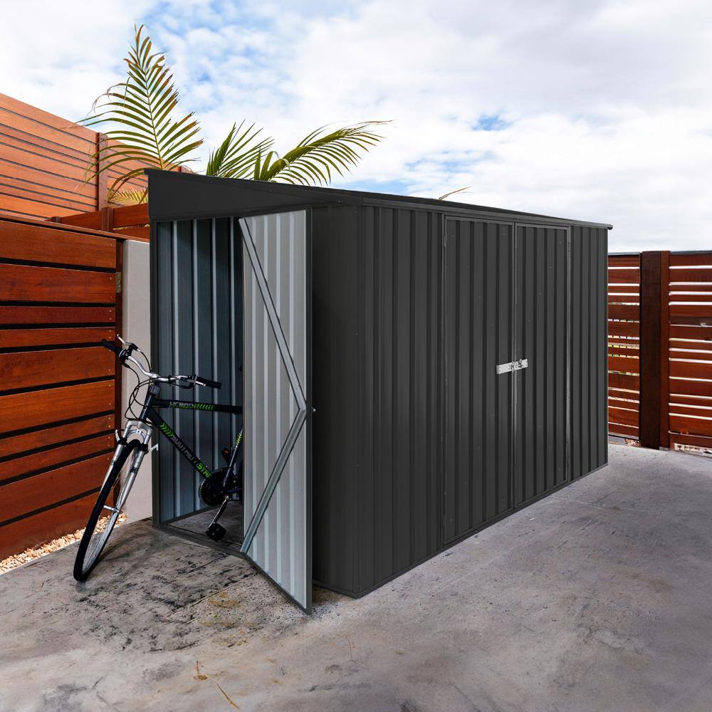 Durango 10' x 5' Gray Metal Bike Shed with Double Doors