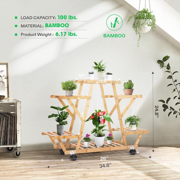 Bamboo Wood Shower Caddy, 24.8