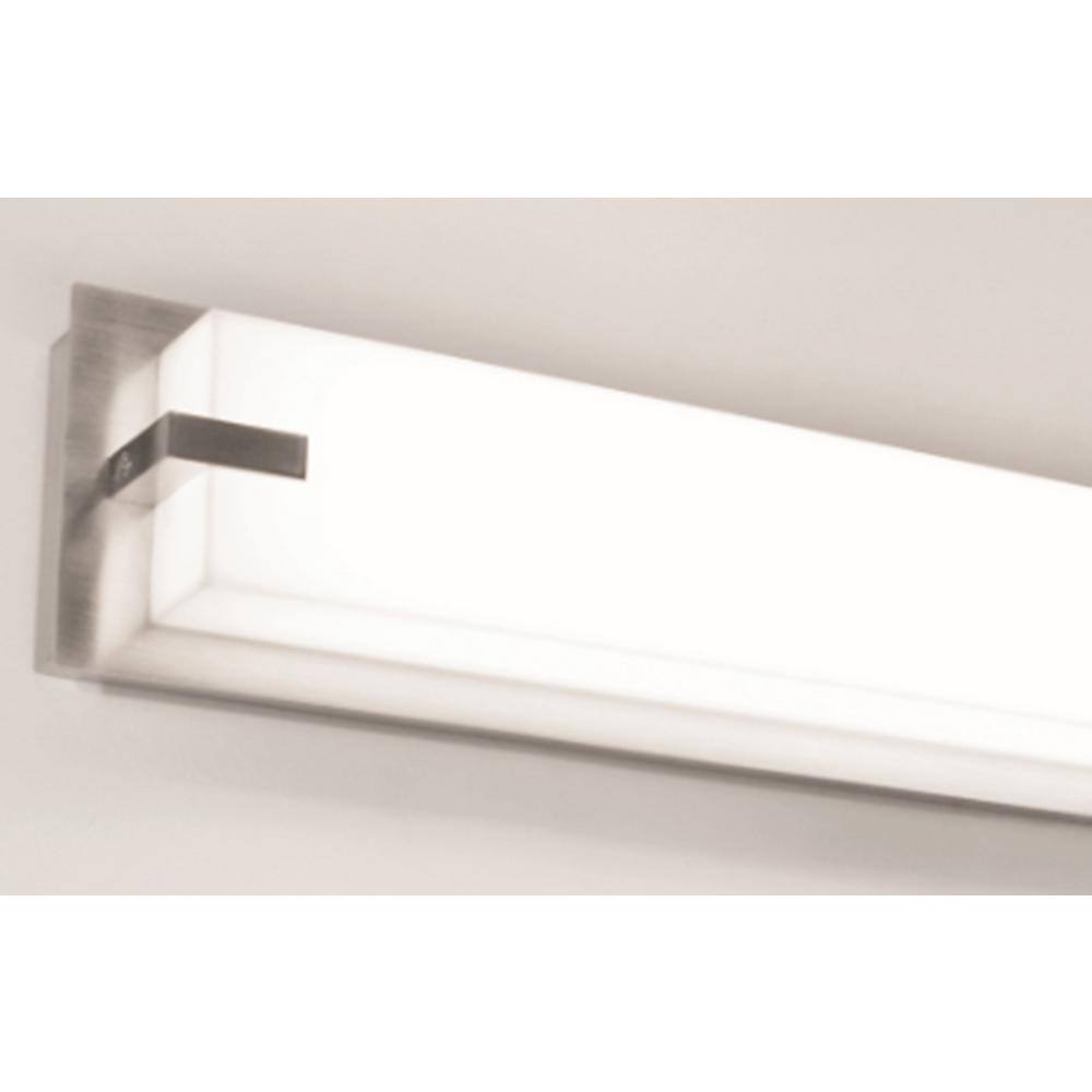 Sinclair 27-Inch Satin Nickel LED Vanity Light with White Shade