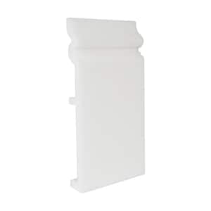 3/4 in. D x 7 in. W x 4 in. L Contour Primed White High Impact Polystyrene Baseboard Moulding Sample Piece