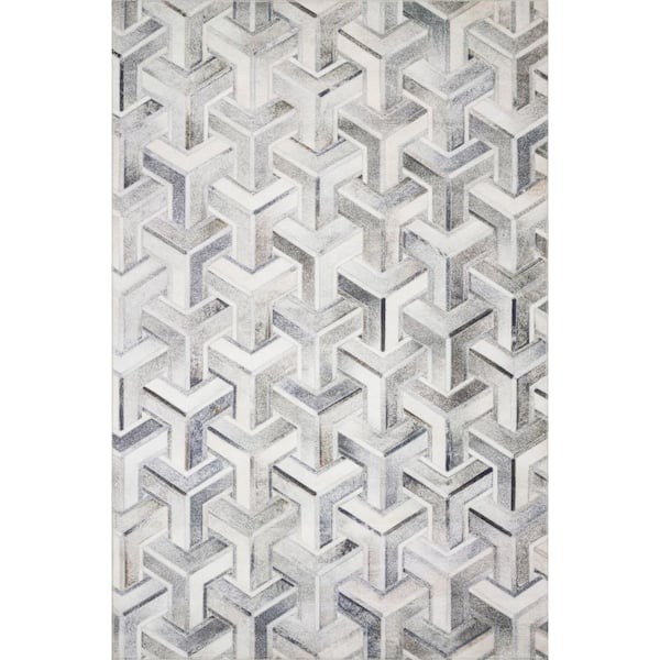 LOLOI II Maddox Silver/Ivory 5 ft. x 7 ft. 6 in. Contemporary 100% Polyester Area Rug