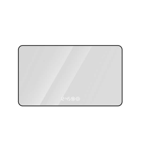 31.5 in. W x 48 in. H Rectangular Framed LED Wall Bathroom Vanity Mirror in Black